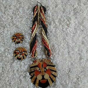 80's Lion Head Jewelry Set